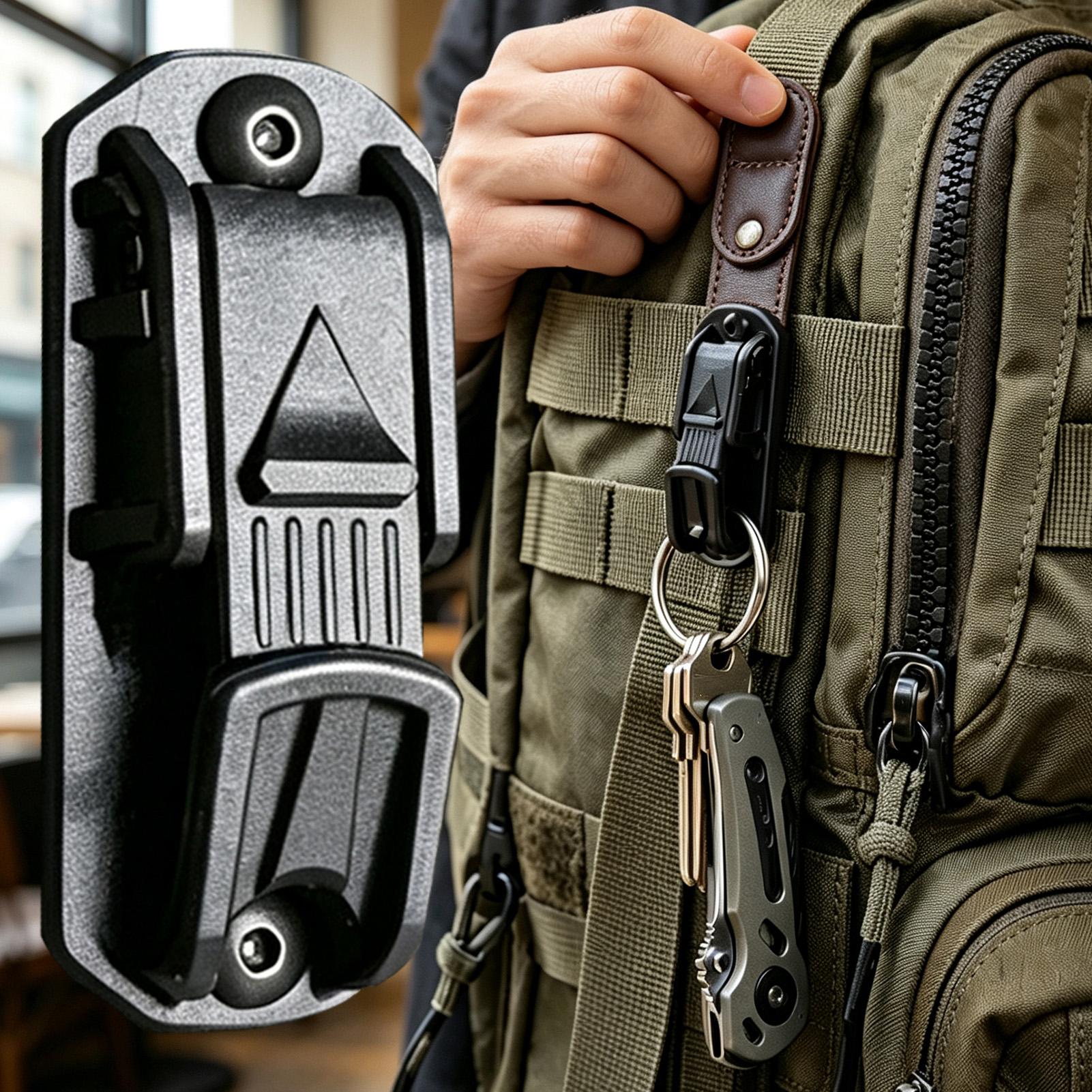 Outdoor Adventure Backpack - Clip para Cinturón, Mosquetón Multifuncional, Hebilla